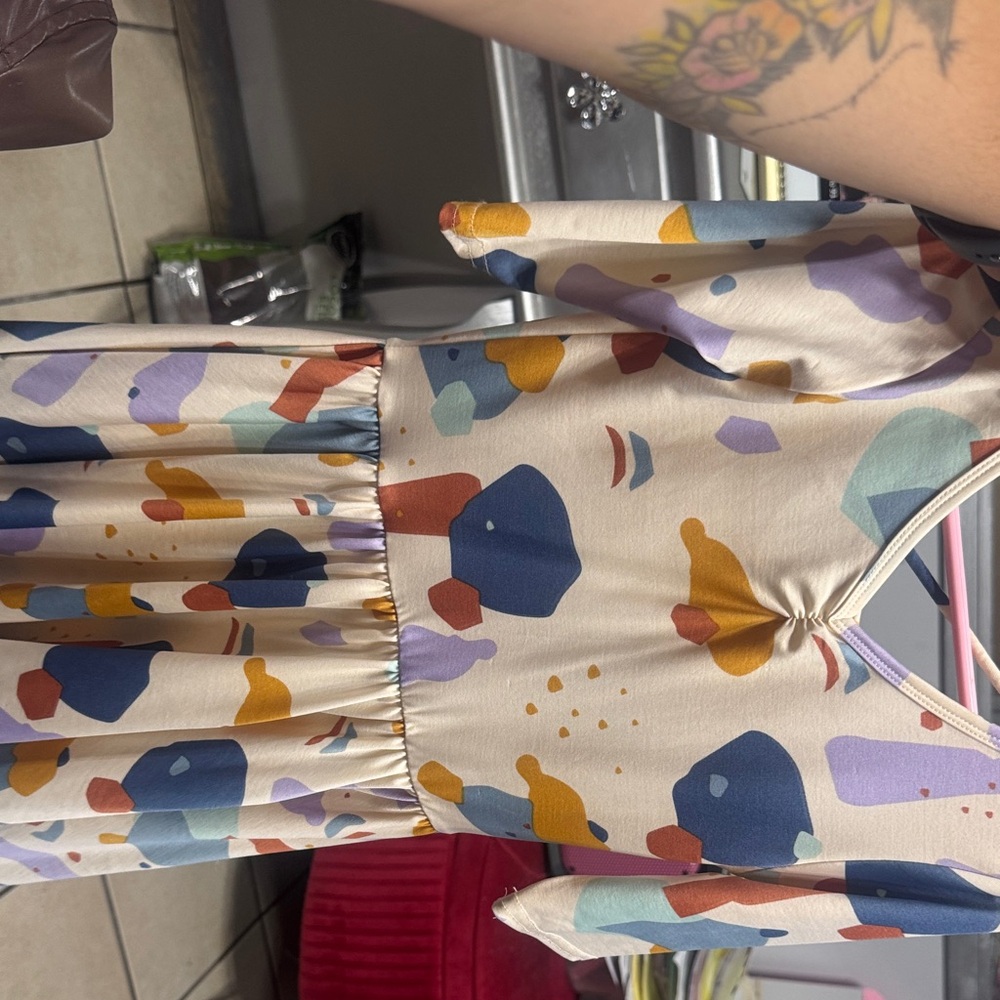 Colorful Abstract Print Dress
